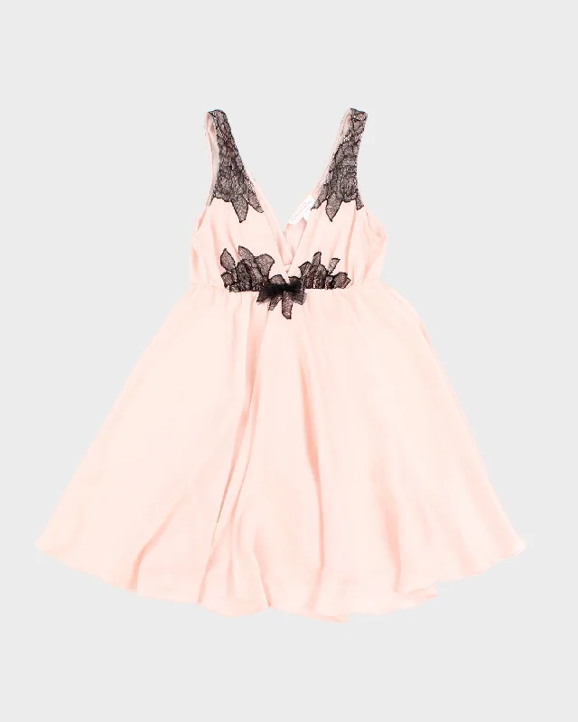 Vintage 00s Oscar de la Renta Pink Lace Mini Dress - S Comfortable Ruffle Mini Dress