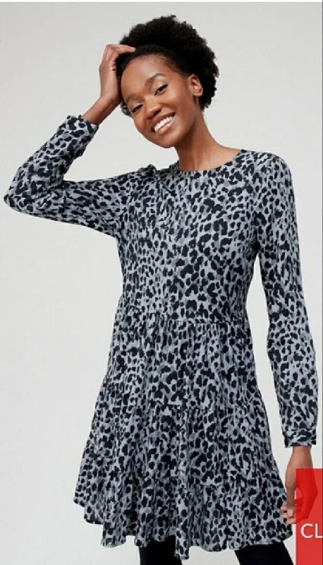 Tiered Mini Dress Animal Print Grey UK 12 ****Ref V519 Classic Solid Mini Dress