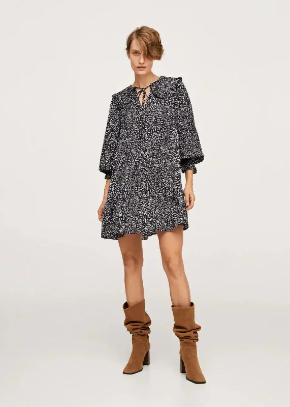 MANGO Kido Floral Black/White Mini Dress Size 6 ** V357 Fashionable Lace Mini Dress