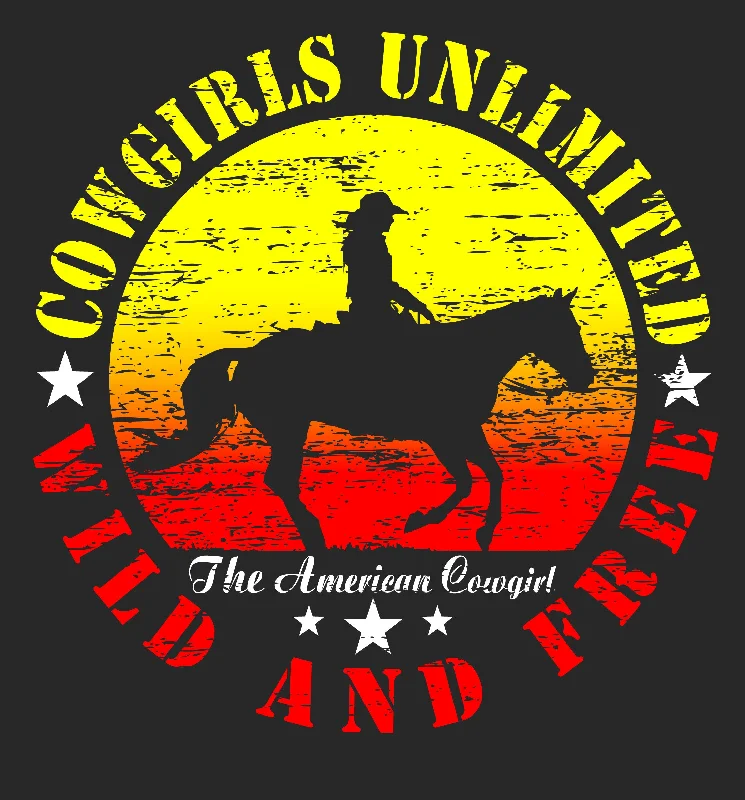 Women's Cowgirls Unlimited Wild & Free T-Shirt #CG-1194X-- Chenille Brocade Lace