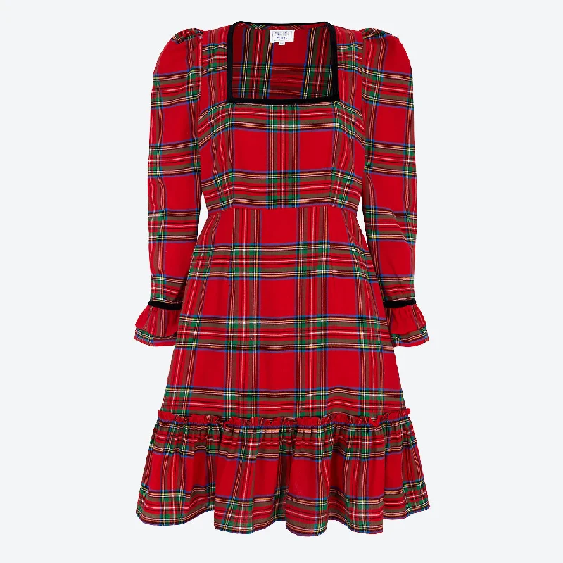 Pink City Prints Tartan Evelyn Mini Dress Trendy Lace Mini Dress