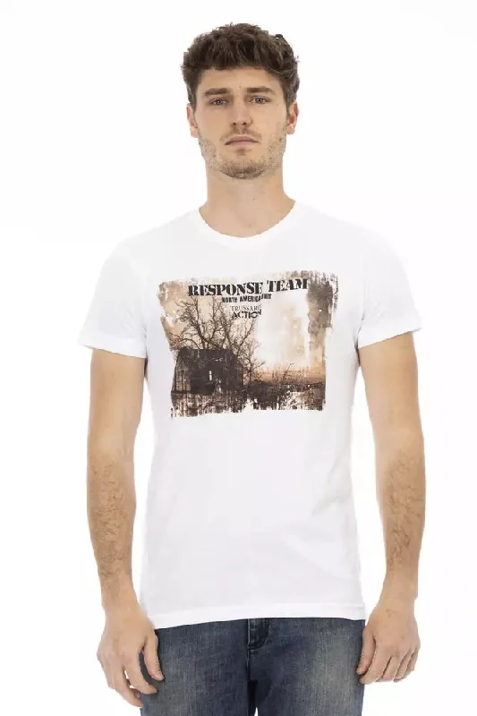 White Cotton Men T-shirt-- Boxy Fit Fitted Loose