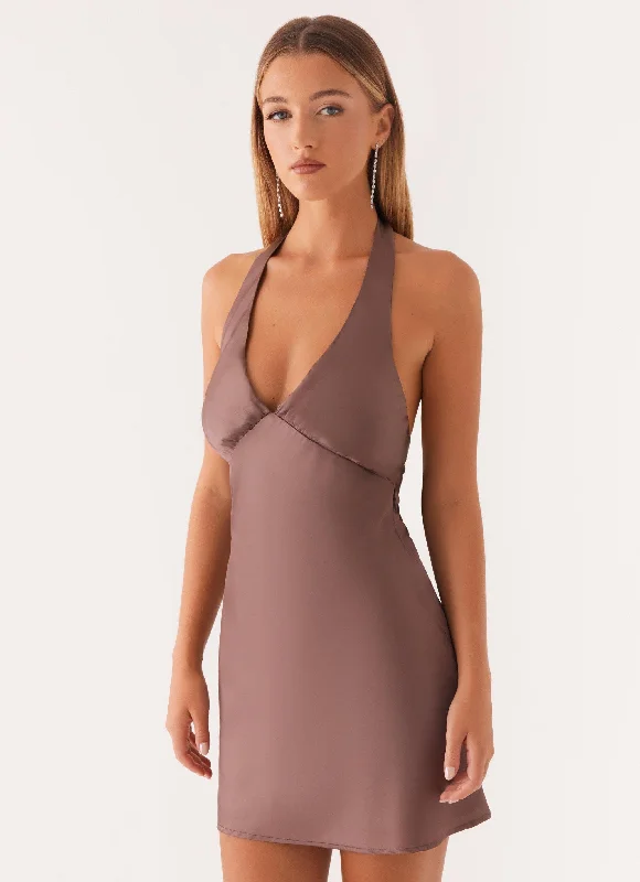 Heavy Hearted Mini Dress - Steel Stylish Plaid Mini Dress