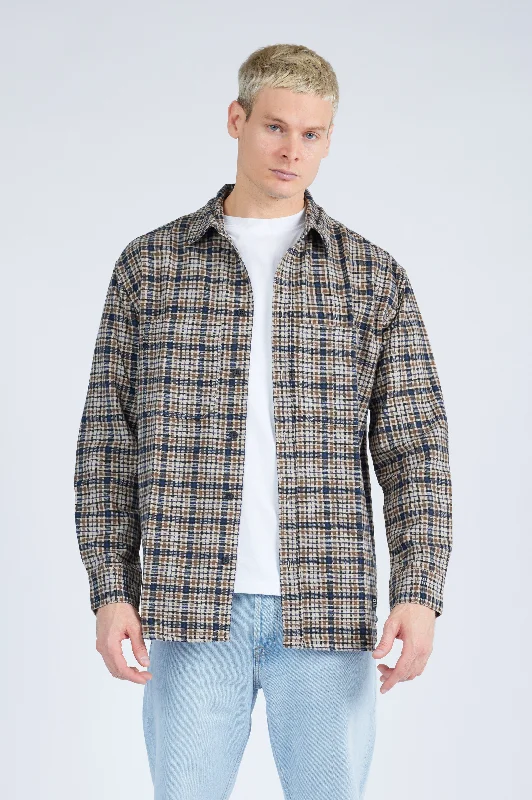 Frank Worker Shirt - Ocean Check-- Fashionable Trendy Casual