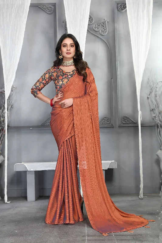 Sonakshi Orange Sequence with Digital Printed Silk Moss Designer Saree with Blouse Sleeveless Chiffon Blouse Sonakshi Orange Sequence with Digital Printed Silk Moss Designer Saree with Blouse Sleeveless Chiffon Blouse