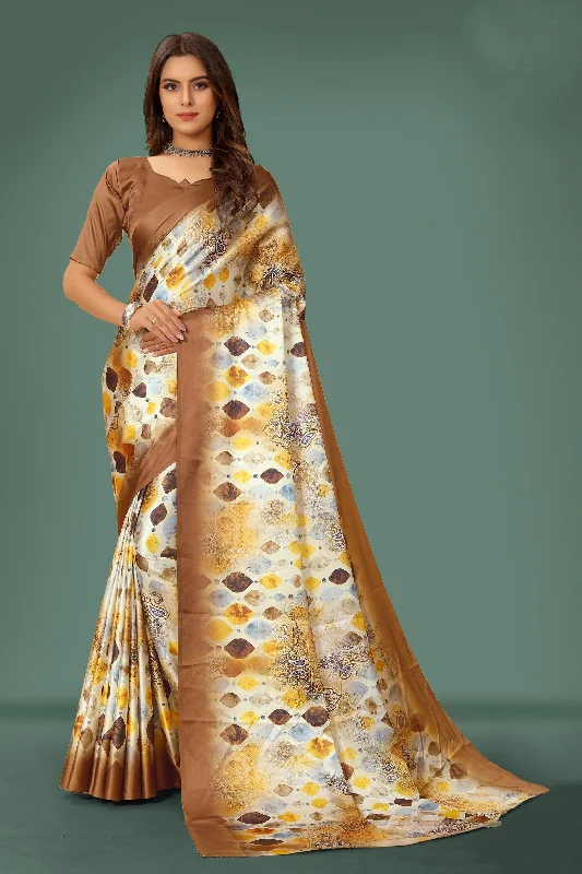 Sonakshi Women's Multicolor Pure Japan Satin Digital Printed Designer Saree with Blouse Cotton Casual Blouse Sonakshi Women's Multicolor Pure Japan Satin Digital Printed Designer Saree with Blouse Cotton Casual Blouse