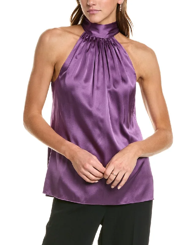 Ramy Brook Lori Silk-Blend Blouse Double-Layered Blouse