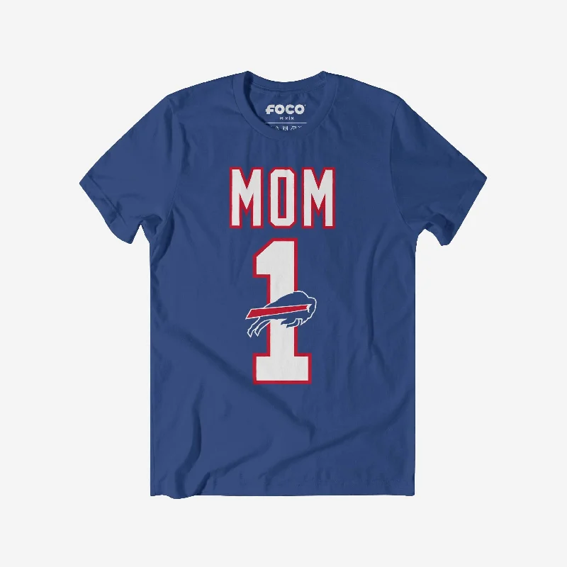 Buffalo Bills Number 1 Mom T-Shirt-- Front Pockets Side Pockets Patch Pockets