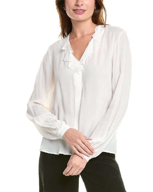 Brooks Brothers Ruffle Blouse Chic Wrap Blouse