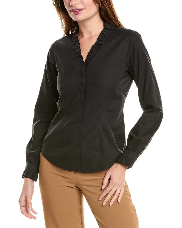 Brooks Brothers Ruffle Blouse Floral Print Blouse