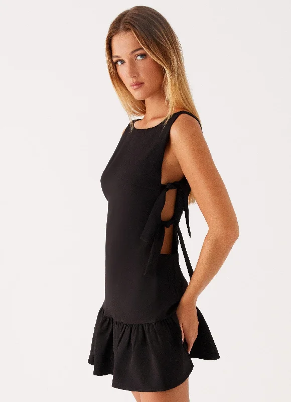 Roux Mini Dress - Black Trendy Mesh Mini Dress