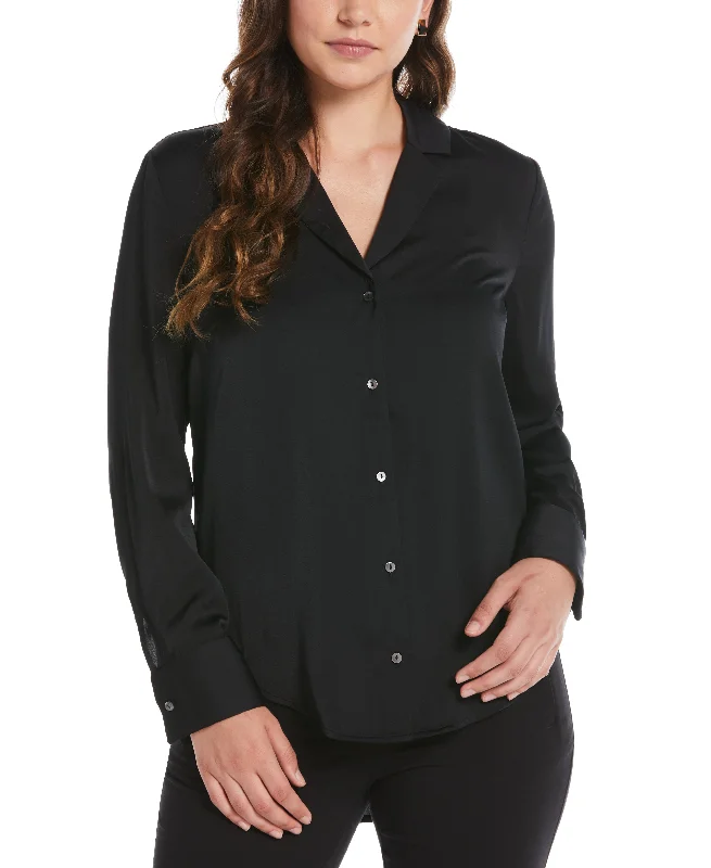 Notch Collar Blouse Classic White Blouse