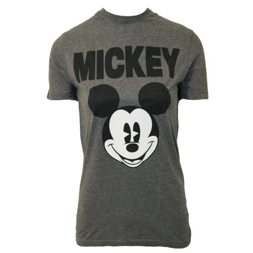 Disney Womens/Ladies Mickey Mouse Face T-Shirt-- Spandex Blend Rayon Blend Denim Blend Disney Womens/Ladies Mickey Mouse Face T-Shirt-- Spandex Blend Rayon Blend Denim Blend