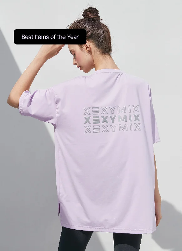 Reflective Fresh T-shirt-- Asymmetrical Pockets Print