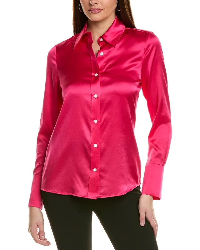 Ramy Brook Victoria Silk-Blend Blouse Semi-Sheer Blouse