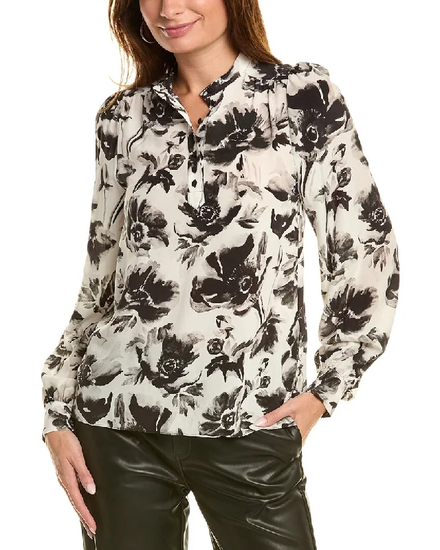 The Kooples Silk Blouse Side Tie Blouse