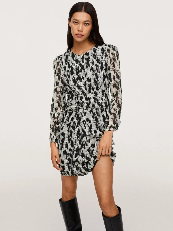 Mango Gathered Waist Mini Dress UK Size 6 ****V387 Stylish Sweetheart Mini Dress