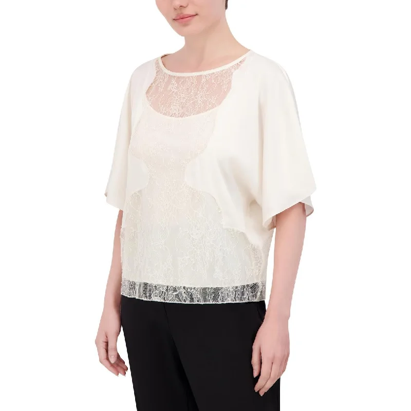 Womens Satin Lace Blouse Boho Chic Blouse