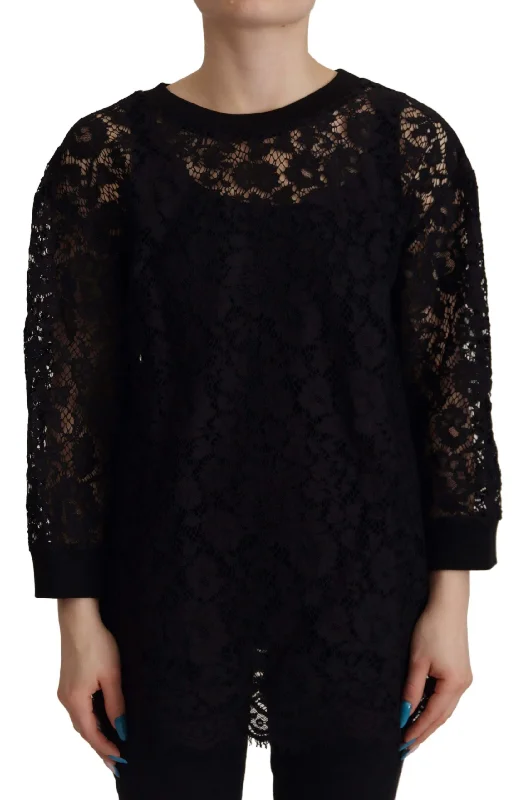 Dolce & Gabbana Elegant Black Long Sleeve Blouse Women's Top Backless Summer Blouse