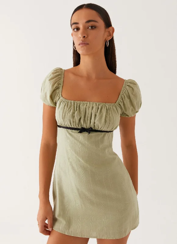 Fran Mini Dress - Pastel Green Comfortable Bodycon Mini Dress
