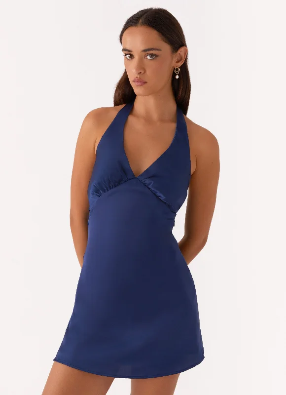 Heavy Hearted Mini Dress - Navy Trendy Tie-Dye Mini Dress