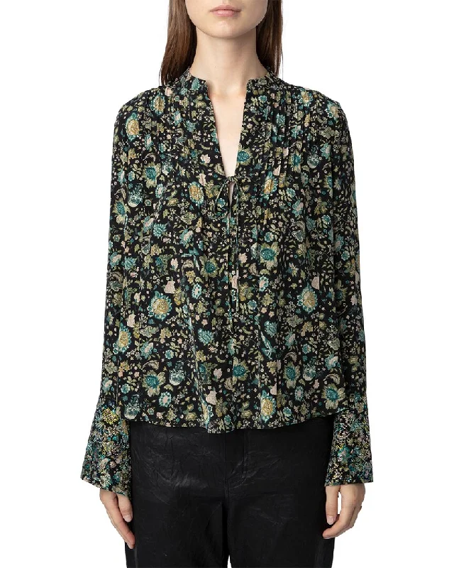 Zadig & Voltaire Taika Silk Blouse Vintage Polka Blouse