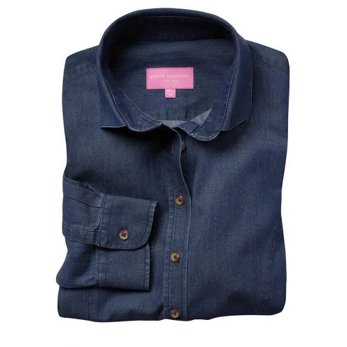 Brook Taverner Womens/Ladies Banff Long Sleeve Chambray Shirt-- Iron Safe Non-Iron Wrinkle Free Brook Taverner Womens/Ladies Banff Long Sleeve Chambray Shirt-- Iron Safe Non-Iron Wrinkle Free