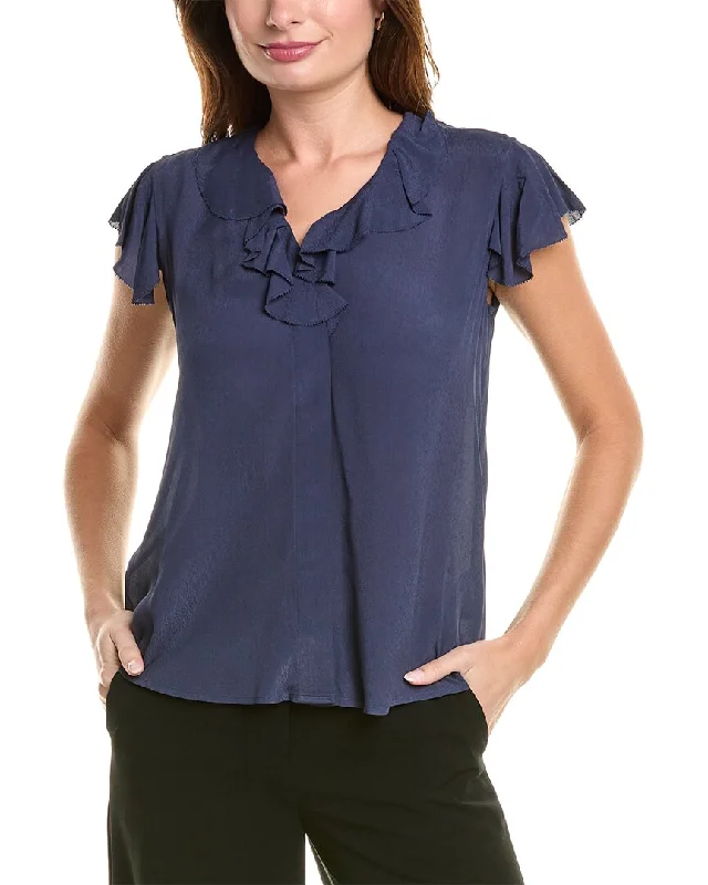 Brooks Brothers Ruffle Blouse Elegant Silk Blouse