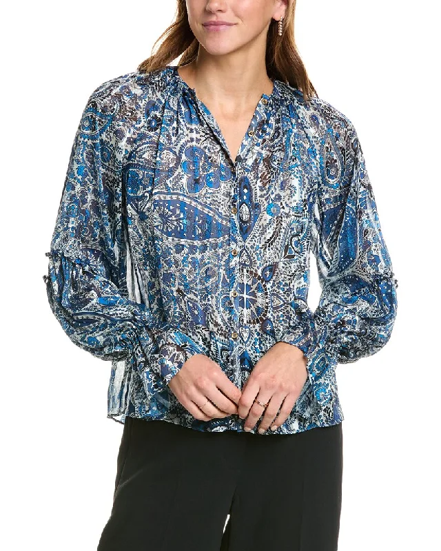 Ramy Brook Aria Blouse Delicate Bow Blouse
