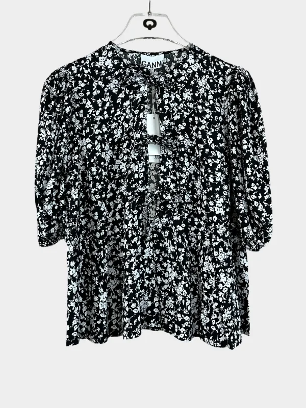 Responsible Ganni Floral Blouse Cotton Casual Blouse