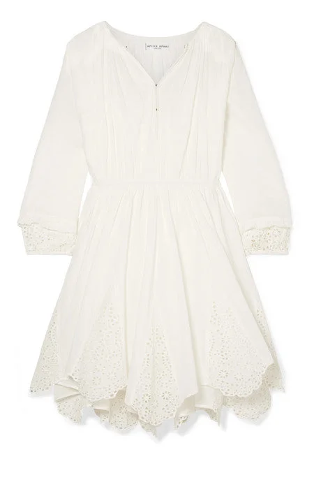 Vereda broderie anglaise cotton-voile mini dress Comfortable Smocked Mini Dress