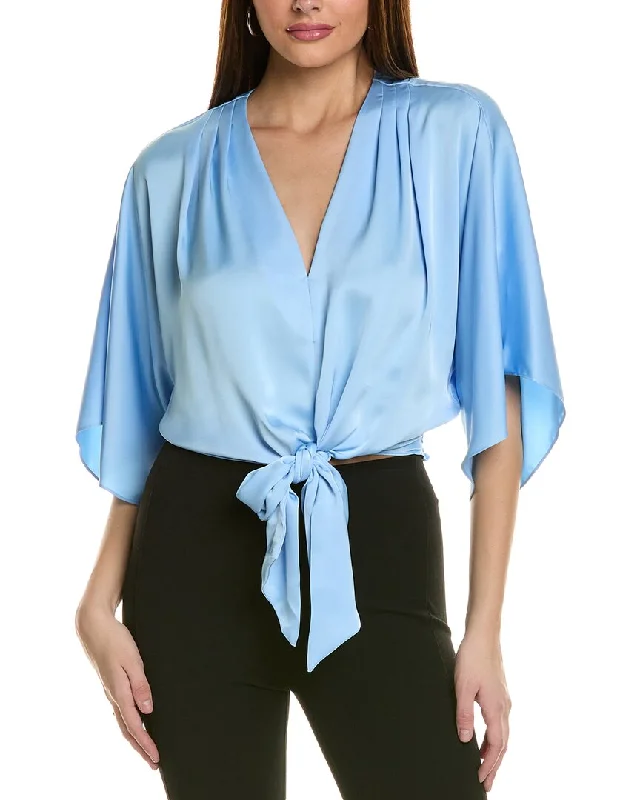 Ramy Brook Hayden Blouse Satin Drape Blouse