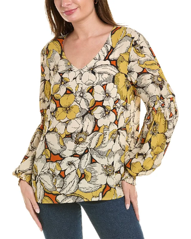 cabi Sequel Blouse Pleated Collar Blouse