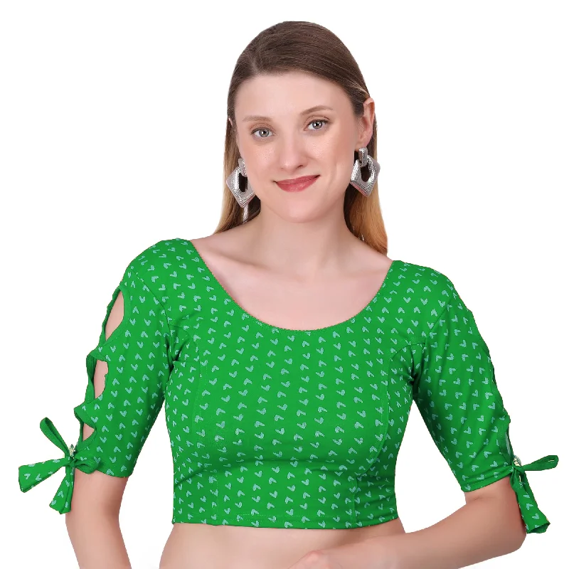 Vamika Hosiery Green Half Sleeves Blouse Soft Modal Blouse