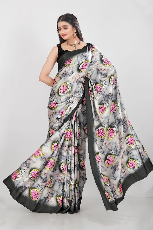 Sonakshi Women's Multicolor Pure Japan Satin Digital Printed Designer Saree with Blouse Satin Drape Blouse Sonakshi Women's Multicolor Pure Japan Satin Digital Printed Designer Saree with Blouse Satin Drape Blouse