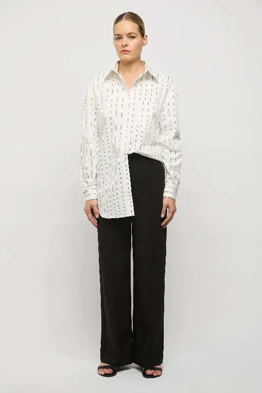 Signature Striped Shirt-- Oversized T-Shirt Spandex breathable