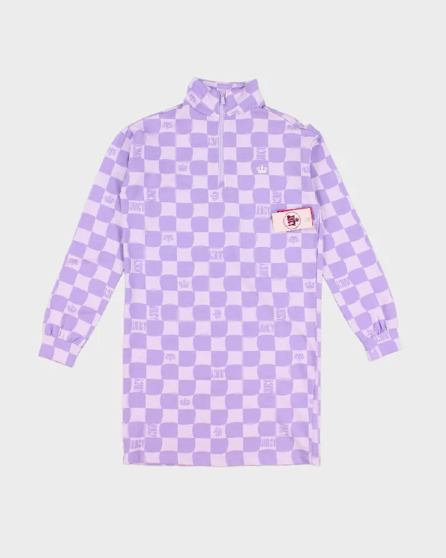 Juicy Couture Purple Checked Mini Dress - XS Stylish Plaid Mini Dress