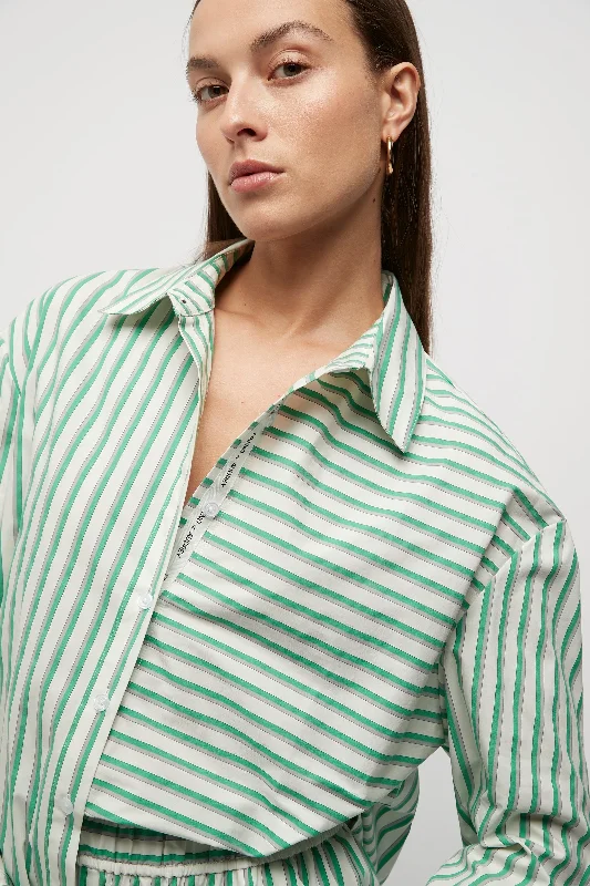 Riviera Striped Shirt-- Knit Fabric Woven Fabric Fleece Fabric