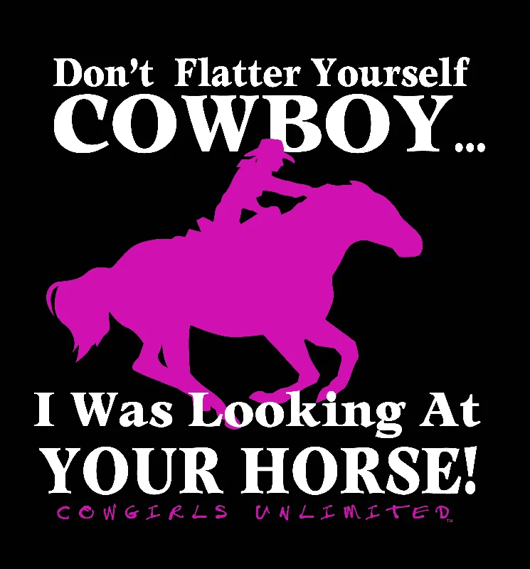 Women's Cowgirls Unlimited Don't Flatter T-Shirt #CG-1147X-- Modern Contemporary Chic Women's Cowgirls Unlimited Don't Flatter T-Shirt #CG-1147X-- Modern Contemporary Chic