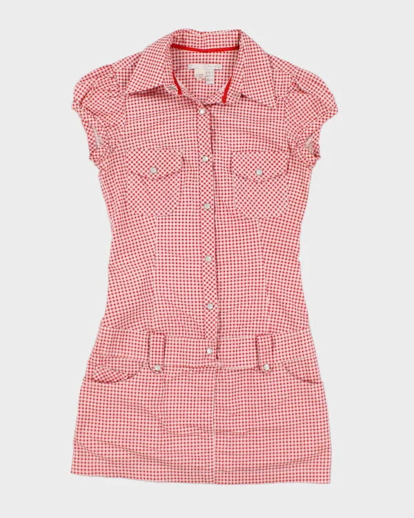 Y2k 00s Gingham Mini Dress - S Stylish Ribbed Mini Dress