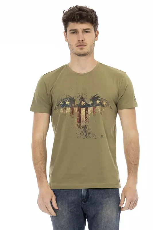 Green Cotton Men T-shirt-- Elasticated Padded Insulated