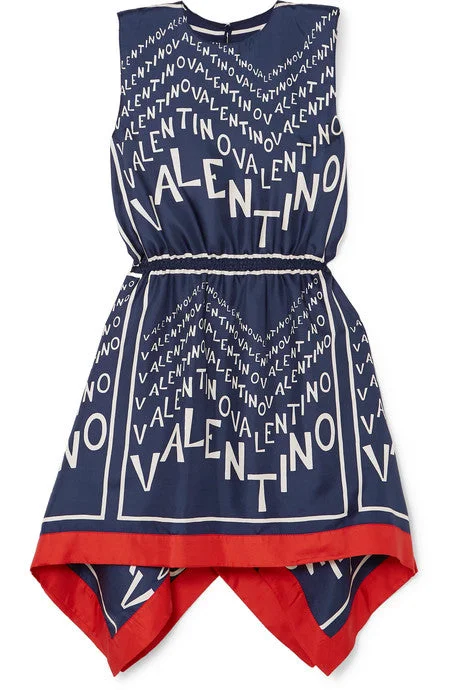 Asymmetric printed silk-twill mini dress Elegant Lace Mini Dress