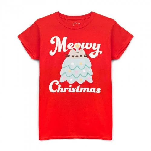 Pusheen Womens/Ladies Meowy Christmas T-Shirt-- Chenille Fabric Brocade Fabric Lace Fabric Pusheen Womens/Ladies Meowy Christmas T-Shirt-- Chenille Fabric Brocade Fabric Lace Fabric
