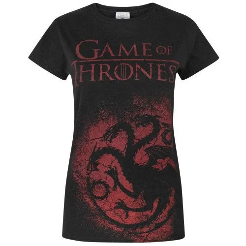 Game of Thrones Womens/Ladies House Targaryen T-Shirt-- Fleece Fabric Down Fabric Feather Fabric