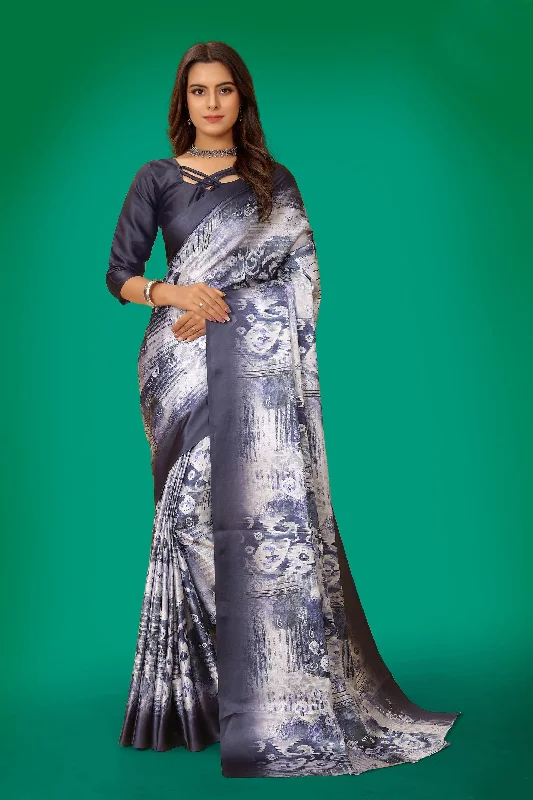 Sonakshi Women's Multicolor Pure Japan Satin Digital Printed Designer Saree with Blouse Double-Layered Blouse Sonakshi Women's Multicolor Pure Japan Satin Digital Printed Designer Saree with Blouse Double-Layered Blouse