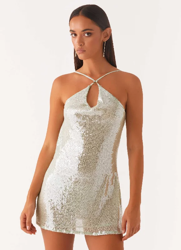 Radiant Energy Cowl Back Mini Dress - Mint Comfortable Smocked Mini Dress