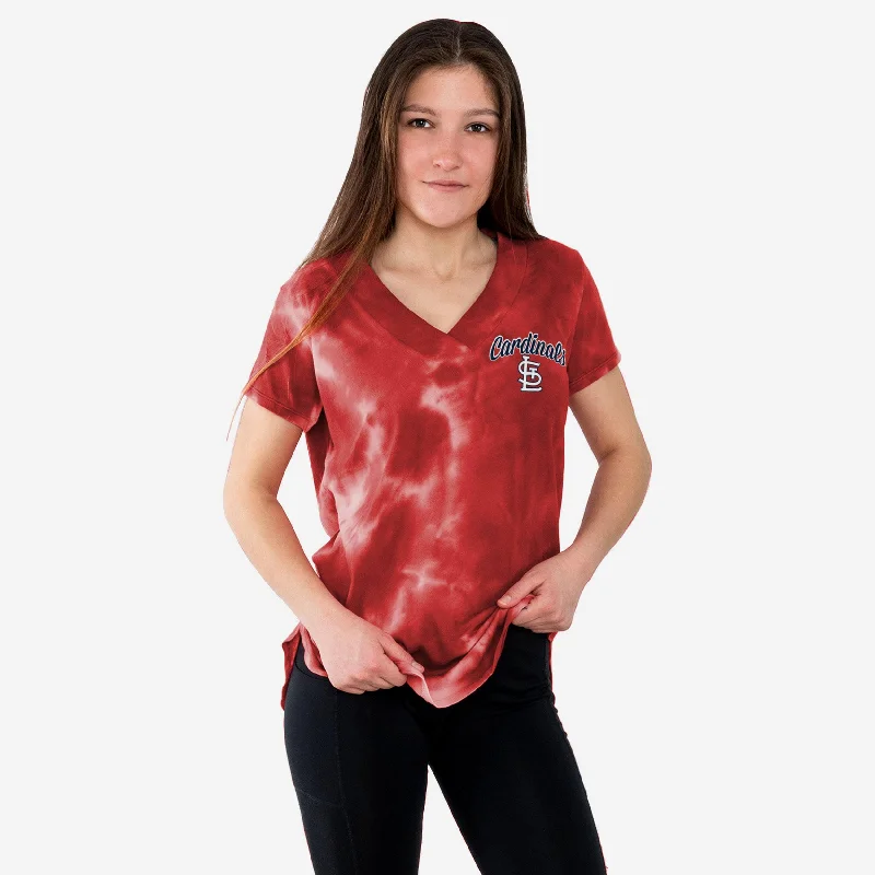 St Louis Cardinals Womens Tie-Dye Rush Oversized T-Shirt-- Mesh Blend Leather Blend Suede Blend St Louis Cardinals Womens Tie-Dye Rush Oversized T-Shirt-- Mesh Blend Leather Blend Suede Blend