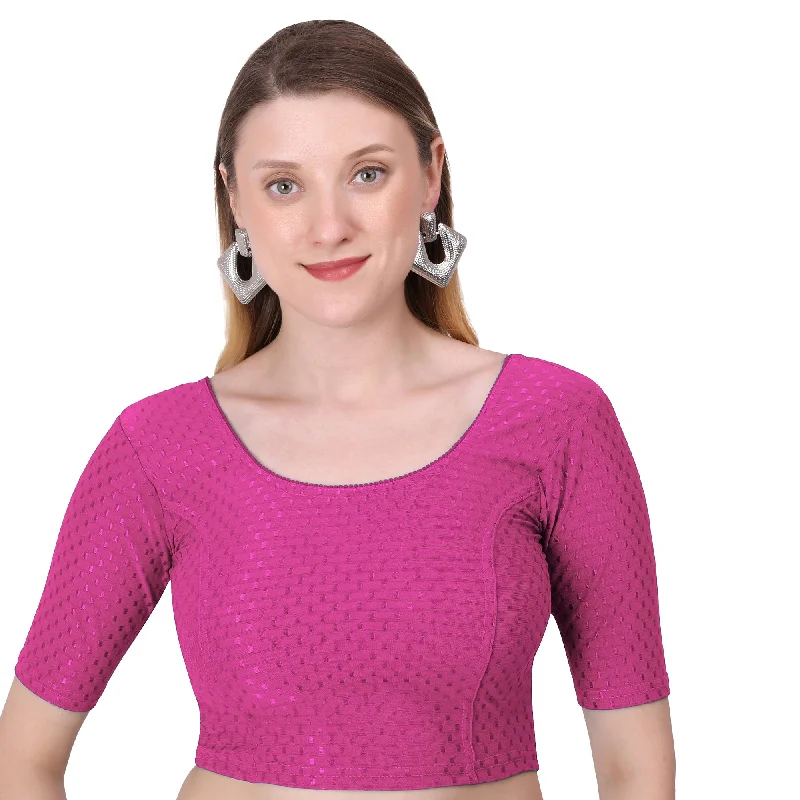 Vamika Cotton Lycra Stretchable Fabric Baby Pink Stretchable Blouse Boho Printed Blouse Vamika Cotton Lycra Stretchable Fabric Baby Pink Stretchable Blouse Boho Printed Blouse