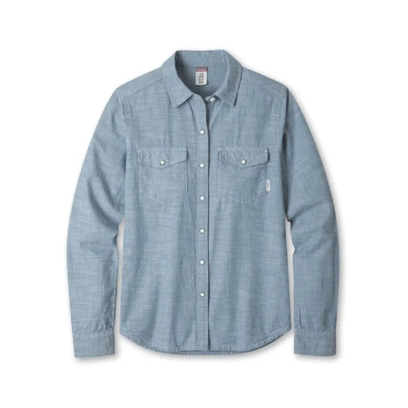 Stio Women's Ashton Chambray Shirt-- Thin T-Shirt Open Front Quick Dry