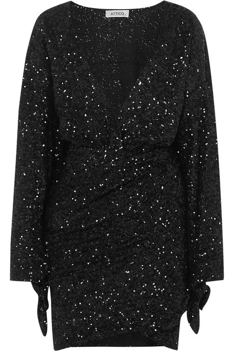 Convertible sequined tulle mini dress Elegant Floral-Print Mini Dress